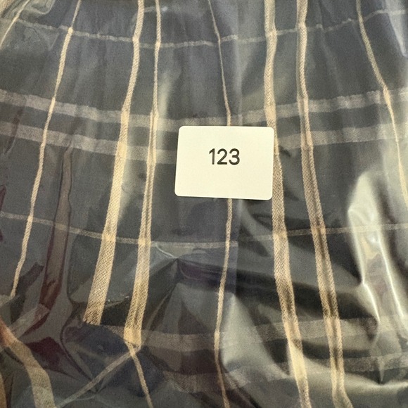 Free People Skirt Women Plaid Ruffle Hem Midi Skirt Navy Tan Boho Asymmetrical S - Picture 13 of 13